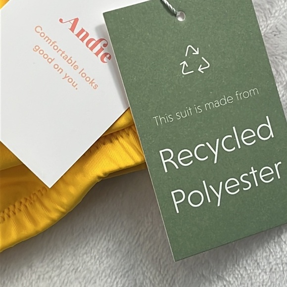 NWT Andie Swim Yellow L The Marina Top SUNB Racerback Swimsuit Top - Picture 2 of 11